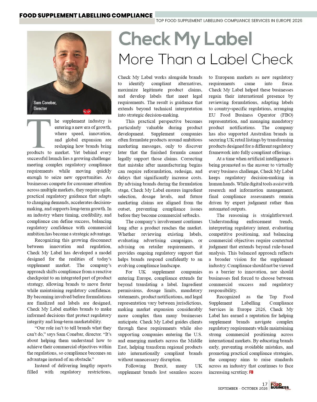  Supplement Manufacturing  | Food Business Review